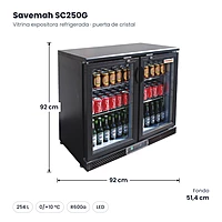 Medidas Savemah SC250G: 92 x 51.4 x 92 cm