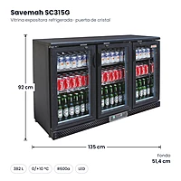 Medidas Savemah SC315G: 135 x 51.4 x 92 cm