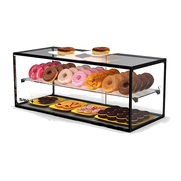 Vitrina expositora neutra Sayl EP36M de cristal recto con estante, 92 cm