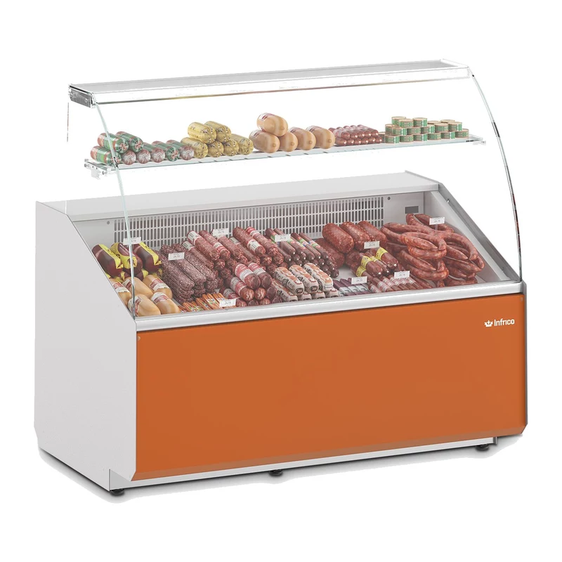 Vitrina expositora refrigerada 128 cm cristal curvo Infrico VJU 12 C