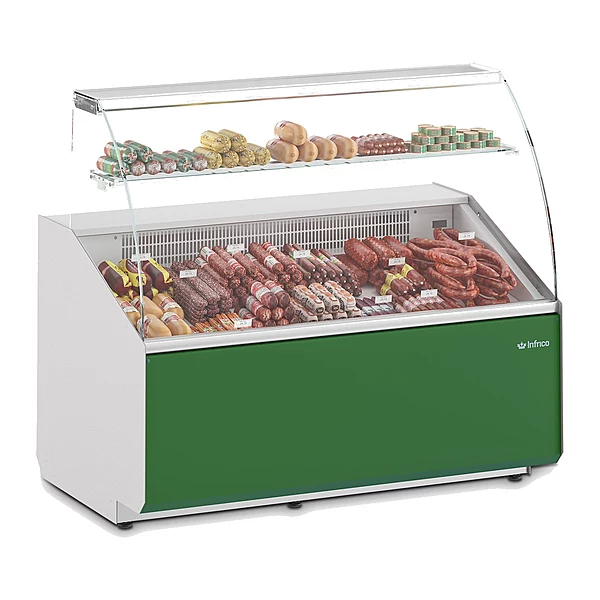 Vitrina expositora refrigerada 190 cm cristal curvo Infrico VJU 18 C