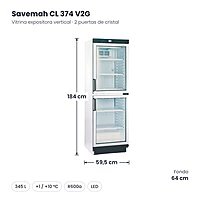 Medidas Savemah CL 374 V2G: 59.5 x 64 x 184 cm