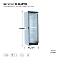 Medidas Savemah CL 374 EV1G: 59.5 x 64 x 184 cm