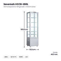 Medidas Savemah VCCB-280L: 51.5 x 48.5 x 189.5 cm