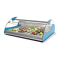 Vitrina refrigerada para pescado Sayl XL VX3-P 3 GN 1/1 azul Pacífico en acero AISI 316
