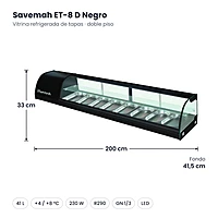 Medidas Savemah ET-8 D Negro: 200 x 41,5 x 33 cm
