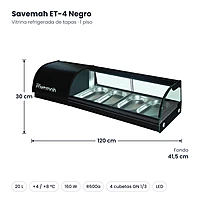 Medidas Savemah ET-4 Negro: 120 x 41,5 x 30 cm