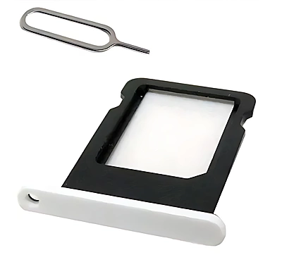 iPhone 5c - Replacement Nano SIM Card Holder , Tray With Eject Pin - White
