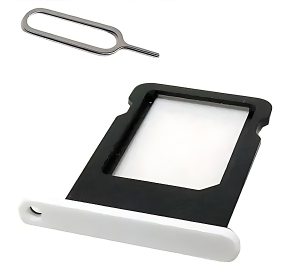 iPhone 5c - Replacement Nano SIM Card Holder , Tray With Eject Pin - White