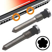 iPhone XS - Replacement Bottom Pentalobe Screws - Silver