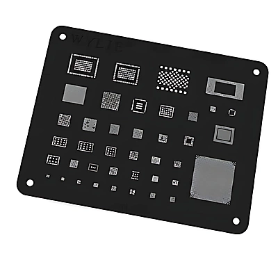 For iPad Pro 9.7 (2016) - 10.5 (2017) - 12.9 (2015) - Wylie BGA Square Hole Reballing Stencil - Black