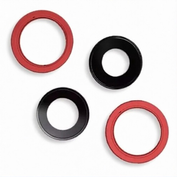 Replacement Glass Camera Lens With Frame - Apple iPhone 13 , 13 Mini - Red