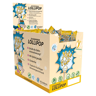 Xylipop Lolli Plátano, 50 unidades x 6gr