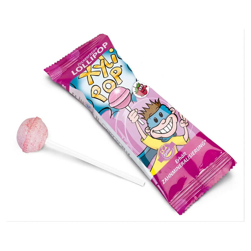 XyliPOP Lolli, fresa, caramelo con palo 6 g XyliPOP Lolli, fresa, caramelo con palo 6 g
